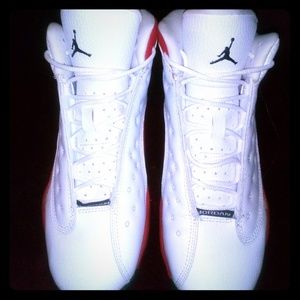 Air Jordans white & red sz 7